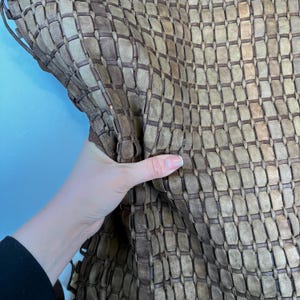 Braided Brown Lambskin Leather 39 x 24 in or 20 x 24 in Sheets Thick Rectangle Leather Unique Laser Cut Sheepskin ~1mm/2.5oz image 5