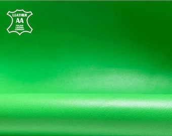 Bright Green Lambskin Leather Hides // 5 - 6 sqft // Grass Green Leather Material // Soft leather for sewing// POISON GREEN, 1248, 0.8mm/2oz