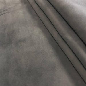 GRAY genuine suede Italian Lambskin suede natural sheep suede light gray genuine leather fabric for crafts, lining TRADEWINDS 278 0.6mm image 2