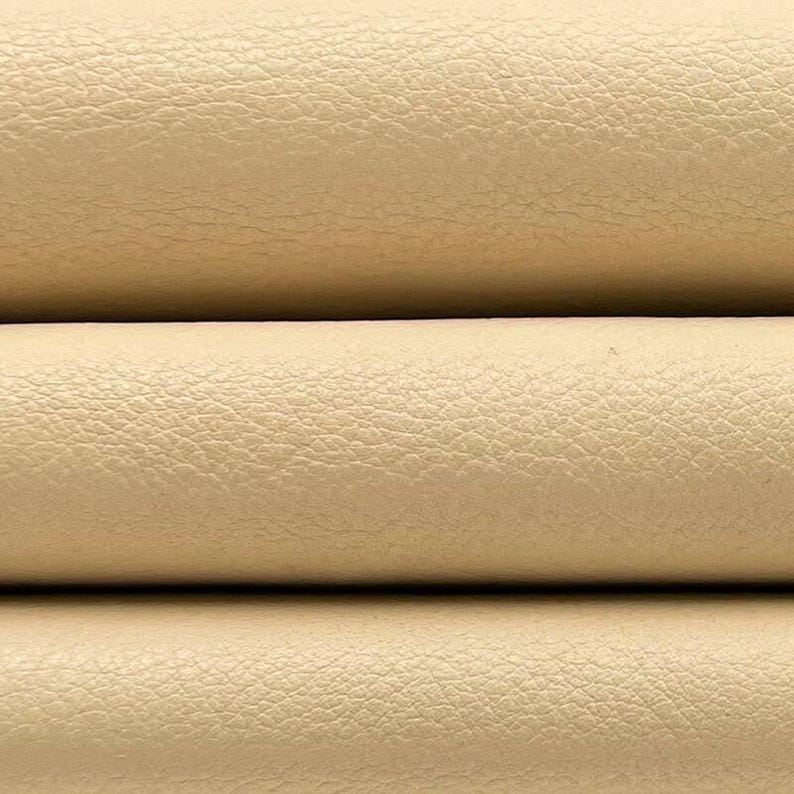 Beige Thin Real Leather Hides Aniline Leather The Most Natural Fabric Highest Quality Grade PISTACHIO SHEL 1118 / 0.5 mm/ 1.25 oz image 2