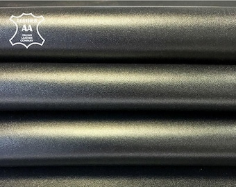 Donker metallic zilver lamsleer 5,6 m² echte dierenhuiden 0,9 mm// 2,25 oz ZWART ZILVER 806