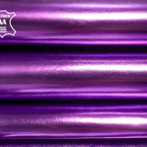 Pelle di pecora autentica metallizzata VIOLA// Tessuto in pelle lucida// Pelle di agnello lucida viola// 2-7 piedi quadrati// VIOLA, 705, 0,7-1 mm/1,75-2,5 once