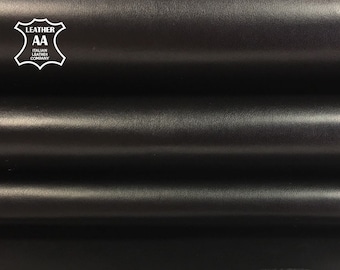 BLACK leather fabric Durable Cow leather Genuine calf skin sheets Thick cow skin material Black material for sewing CLASSIC COW 679 1.2 mm