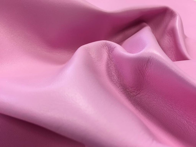 PINK leather fabric pink leather hide genuine lambskin leather hide bright pink leather pieces LILAC CHIFFON real animal skin 0.9 mm 578