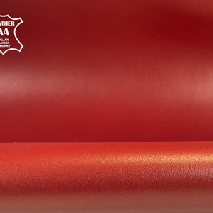 Dark RED Leather Material Pieces Genuine Sheepskin Hides 3 - 5 sqft // 0.28 - 0.5 m2 Thick Italian Leather 0.9mm/2.25oz RED PEAR 223