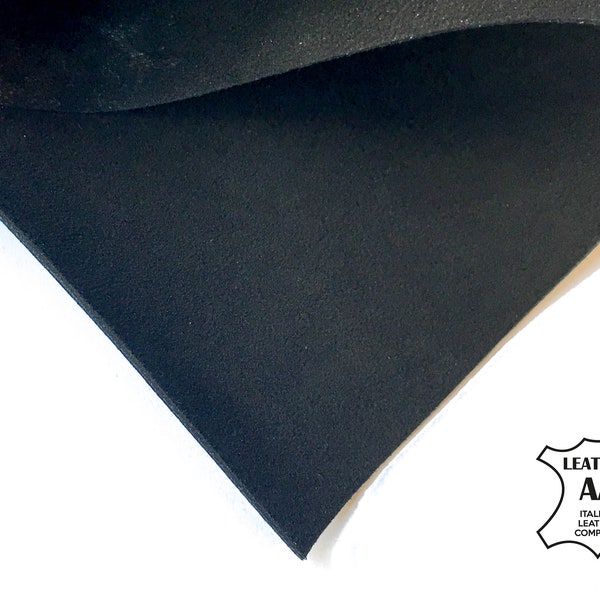 Black Suede Real Leather Sheets  6x6 / 8x10 / 12x12 / 12x18 / 18x24 Classic Velour Lambskin Material Soft Pliable 2oz Soft COAL BLACK 98