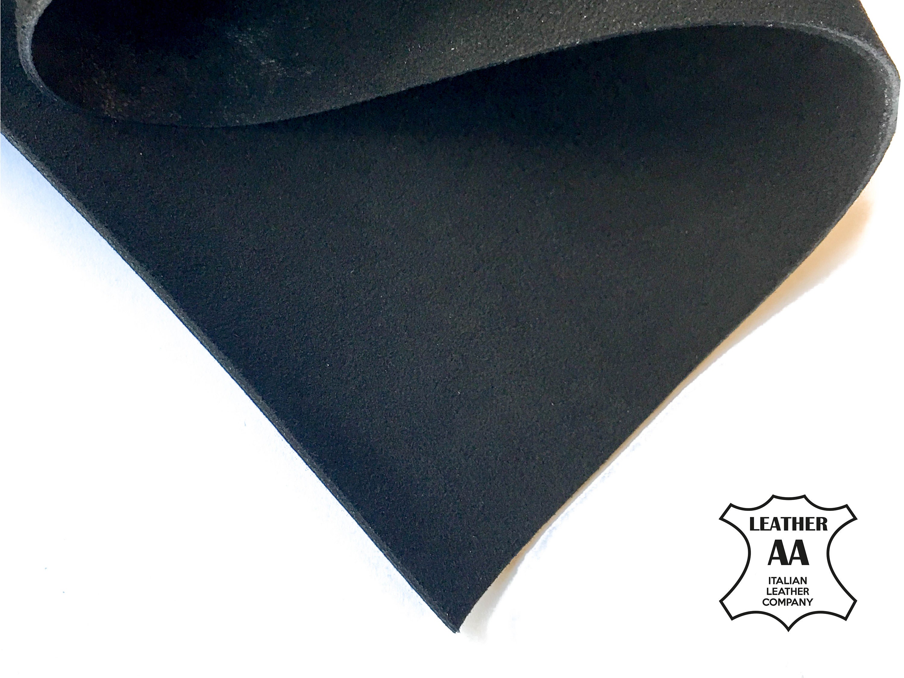 Black Suede Real Leather Sheets  6x6 / 8x10 / 12x12 / 12x18 / 18x24 Classic Velour Lambskin Material Soft Pliable 2oz Soft COAL BLACK 98