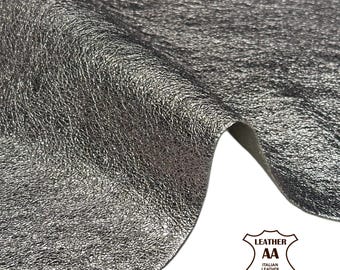 Metallic Silver With Rose Shine Lambskin Leather Pieces 5 sqft Textured Hides 0.9–1.1 mm (2.25-2.75oz) SHINE 1704