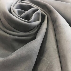 GRAY genuine suede Italian Lambskin suede natural sheep suede light gray genuine leather fabric for crafts, lining TRADEWINDS 278 0.6mm image 8