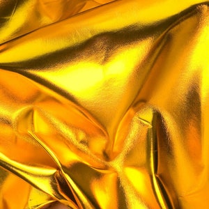 Yellow Metallic Leather Hides // Genuine Leather With Mirror Effect // Bright Shiny Crafting Leather // Yellow Gold 959 0.8mm / 2oz image 9