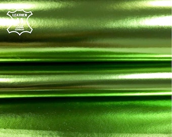 Green Lambskin Leather 4, 5, 6 sqft Italian Leather 0.8-0.9mm//2-2.25oz VERDE 699