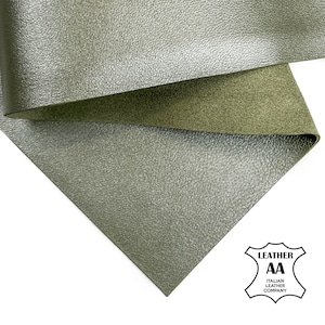 Shiny Khaki Green Perlamuter Lambskin Sheets 6x6/8x10/12x12/12x18/18x24 Italian Crafting Scraps KHAKI PERLAMUTER 1481 / 0.8mm/2oz