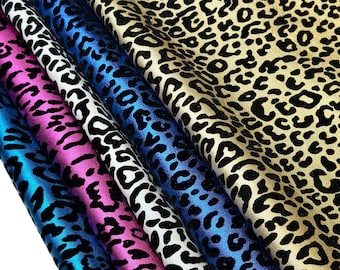 Velour Leopard Metallic Lambskin Leather Real Italian 5 sqft Choose Color 1703 MIX 0.9-1.3mm (2.25-3.25 oz)