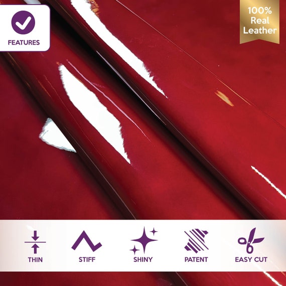 Dark Red Patent Fabric Leather 4 6sqft shiny Lacquer Leather Dark Polished Thin Material Rhubarb Patent 1403 0.6mm 1.5oz Etsy UK