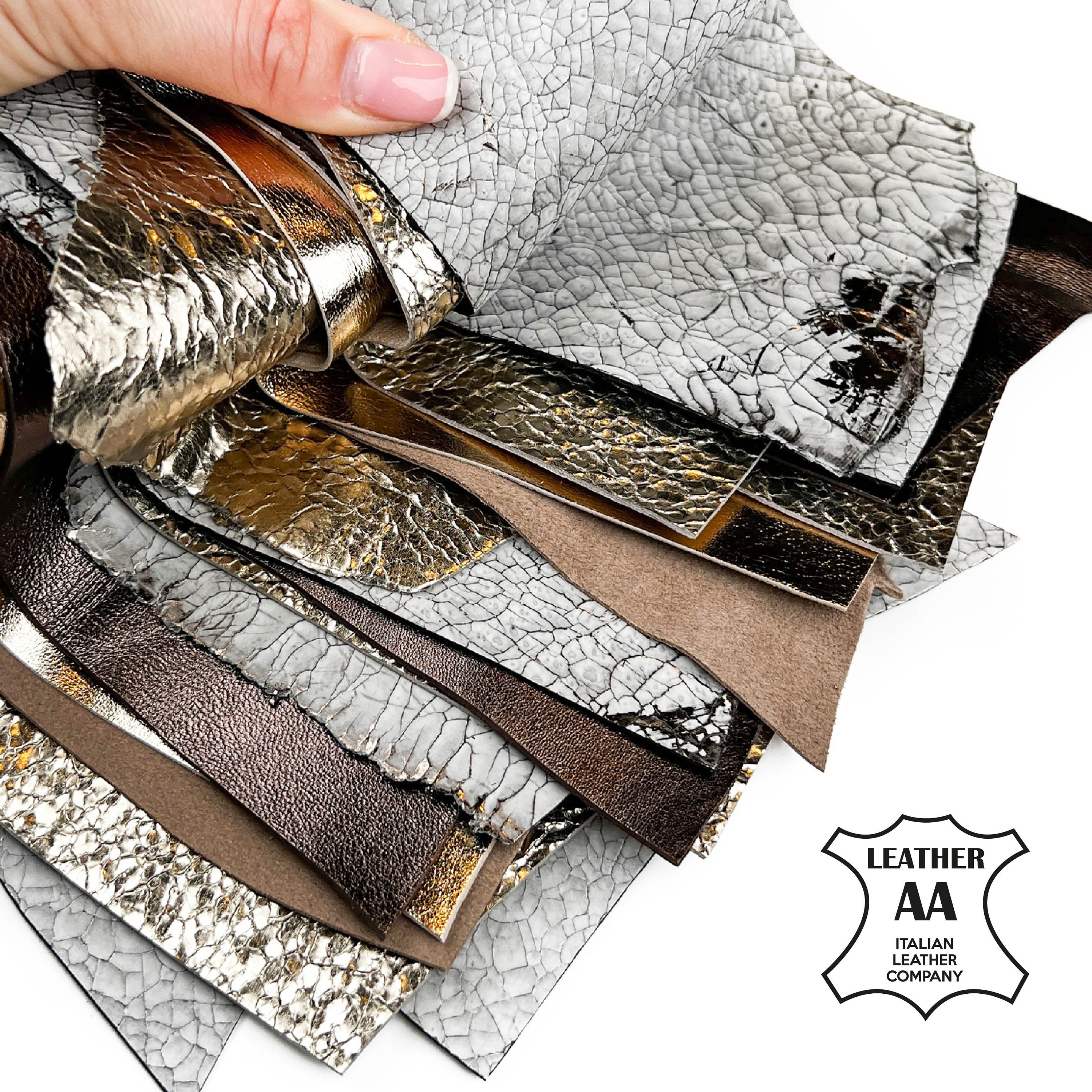 Limited Edition Metallic Leather Scrap Gift Pack Leatheraa // Textured,  Plain Lambskin MIX Renmants Gold, Bronze, Silver // 80 G / 2.4 Oz - Etsy