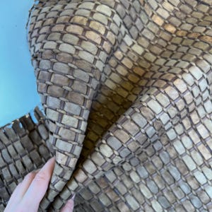 Braided Brown Lambskin Leather 39 x 24 in or 20 x 24 in Sheets Thick Rectangle Leather Unique Laser Cut Sheepskin ~1mm/2.5oz image 10