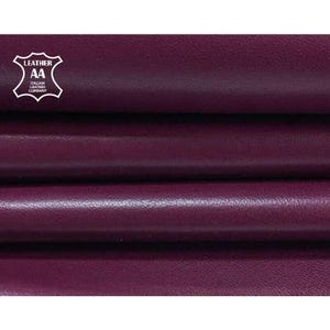 Burgundy Red Leather Plum Purple Lambskin Sewing, Handcrafting 4, 5 sqft (0.36-0.56m2) Italian Burgundy Quartzs, 768, 0.7mm/1.75oz