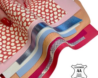 Colorful Leather Scraps Mix Leather Offcuts Pack 100g / 200g Pieces for Crafts, Jewelry, Earrings, DIY Projects 0.7-1.1mm (1.75-2.75oz)