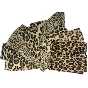 MIX LEOPARD Print Real Leather Scrap Pack pre-cut DIY Genuine leather scraps leather fabric Earring Small Accessories material