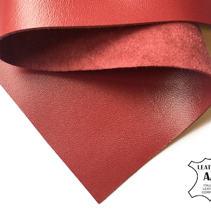 RIO Red Genuine Leather sheet 6x6 / 8x10 / 12x12 / 12x18 / 18x24 Darker Red Lambskin Piece Scrap For Crafts 2oz/.8mm Red scraps RIO RED 299