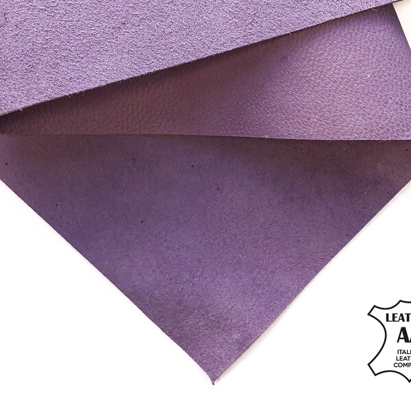 Feuille de cuir suédé violet 6x6 / 8x10 / 12x12 / 12x18 / 18x24 // Véritable velours d'agneau // Scraps For Sewing // DUSK VIOLET 916, 2.25oz