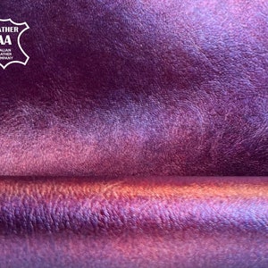 Purple Metallic Leather Hides // Real Animal Leather // 7 - 8 sqft // Thick Soft Ombre Leather For Sewing // Purple Galaxy, 1425, 0.8mm/2oz