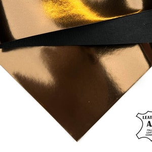 Bronze Leather Sheets 6x6 / 8x10 / 12x12 / 12x18 / Dark Gold Pieces / Black Backside // Metallic Jewelry // Bronze Mirror, 976, 0.9mm/2.25oz