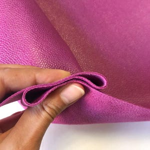 Purple Pebbled Leather Hides //Genuine Violet Sheep skins //Textured Dark Pink Lambskin Leather pieces// PURPLE WINE 823, 0.8mm/ 2.oz image 6