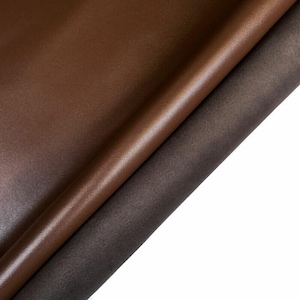 Brown Leather // Real Animal Leather // Shiny Sewing Material // 4.5 - 6 sqft // 0.44 - 0.61 m2 // Potting Soil, 1163, 0.9mm/2.25oz image 7