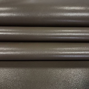 BROWN leather material Shiny Sheep sheets Brown material   Real leather piece Natural animal skin hide for sewing RAIN DRUM 324, 1.75 oz