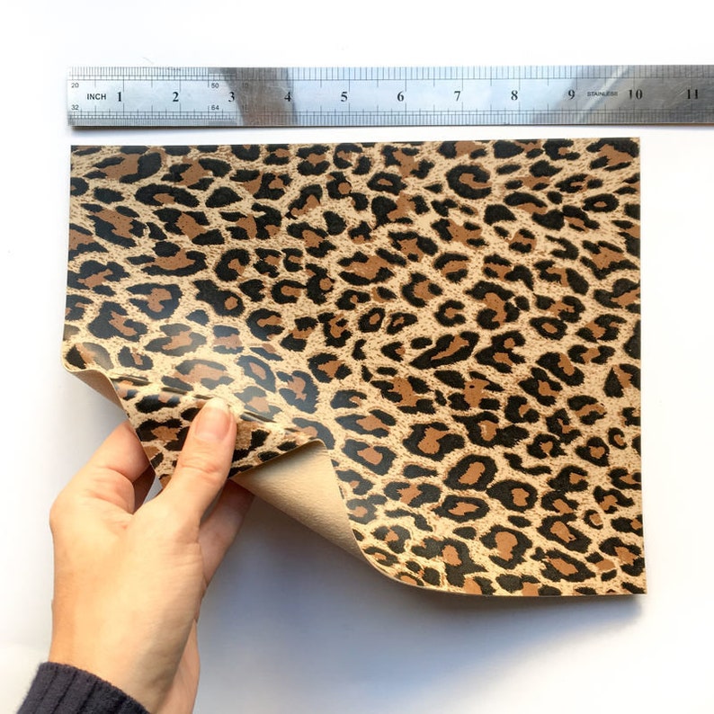 LEOPARD Leather Sheet 6x6in/15x15cm Real Animal Print Leather Etsy