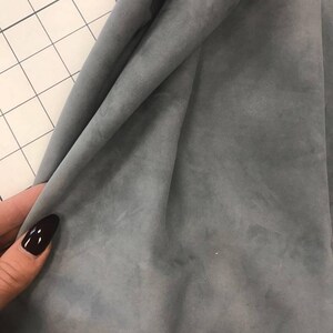 GRAY genuine suede Italian Lambskin suede natural sheep suede light gray genuine leather fabric for crafts, lining TRADEWINDS 278 0.6mm image 3