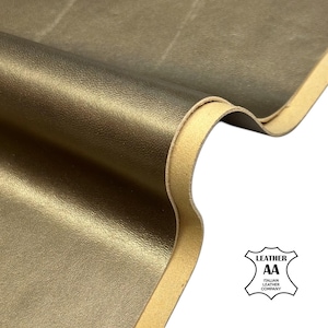 Dark Gold Metallic Lambskin Leather Sheets 6x6 / 8x10 /12x12 / 12x18 Matte Finish 0.9mm//2.25oz Golden 1723