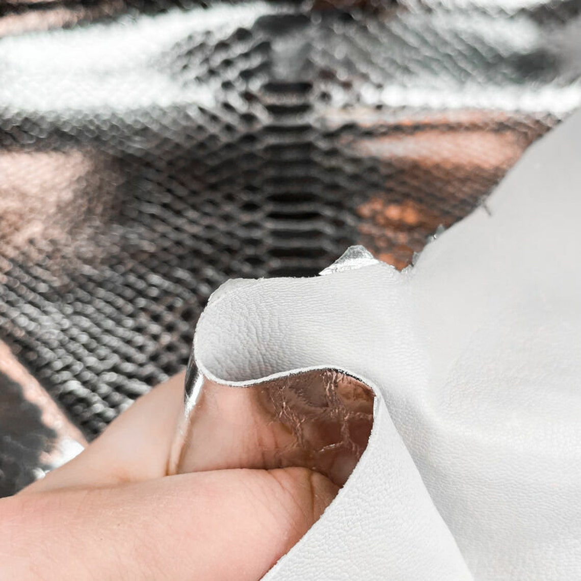 Python Print Leather Hides // Real Metallic Leather With - Etsy