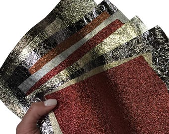Limited Metallic Leather Scrap Pack 100g // 150 g Real Italian Leather Remnants Mixed Colors 0.5-1.1 mm (1.25-2.75 oz)