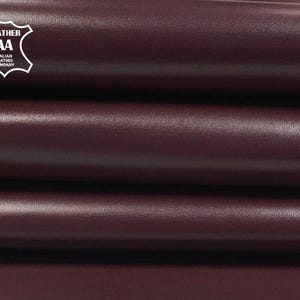 Burgund Lederstücke zum Nähen // Echtes Tierleder // Spektakuläre Weinroter Stoff DIY // Port Royal, 455, 0.8 mm/2oz