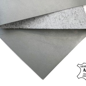 Classic Gray Calfskin Sheets 6x6 / 8x10 / 12x12 / 12x18 / 18x24 // Thick Real Calf Leather // Soft Fabric With Vintage Texture // 1.2mm/3oz