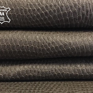 BROWN stretch leather fabric, taupe elastic leather fabric for leggings, thin genuine sheepskin, snake print leather BROWN SNAKE 625 0.6mm