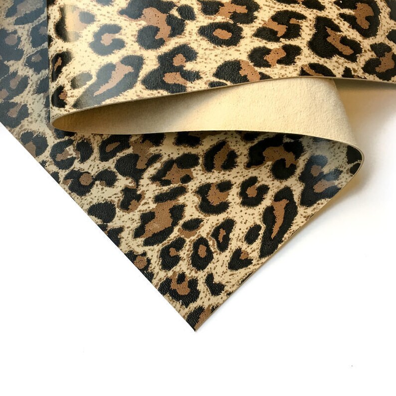 LEOPARD Leather Sheet 6x6in/15x15cm Real Animal Print Leather Etsy