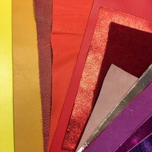 MIX Leather Scraps Colorful leather fabric pieces Precut DIY leather scrap packs Genuine leather fabric Earring material Napa/suede/Print image 5