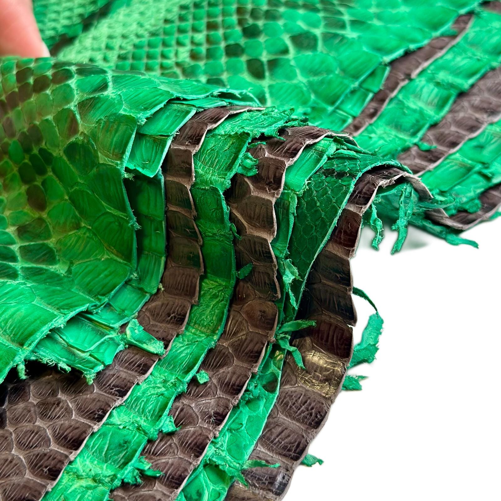 Premium Real Python Leather Scrap Pack Green and Gray – Mixed Size ...