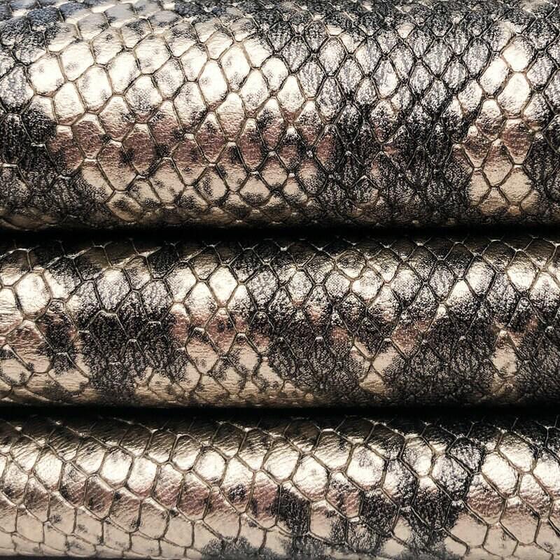 Metallic Nacre Color Snakeskin Print Leather // the Size of A Hide 5 ...