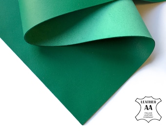 Bright GREEN Genuine Leather Sheet 6x6 / 8x10 / 12x12 / 12x18 / 18x24 Bright Trending Color Lambskin Scrap Pieces 2oz/0.8mm LUSH MEADOW 697