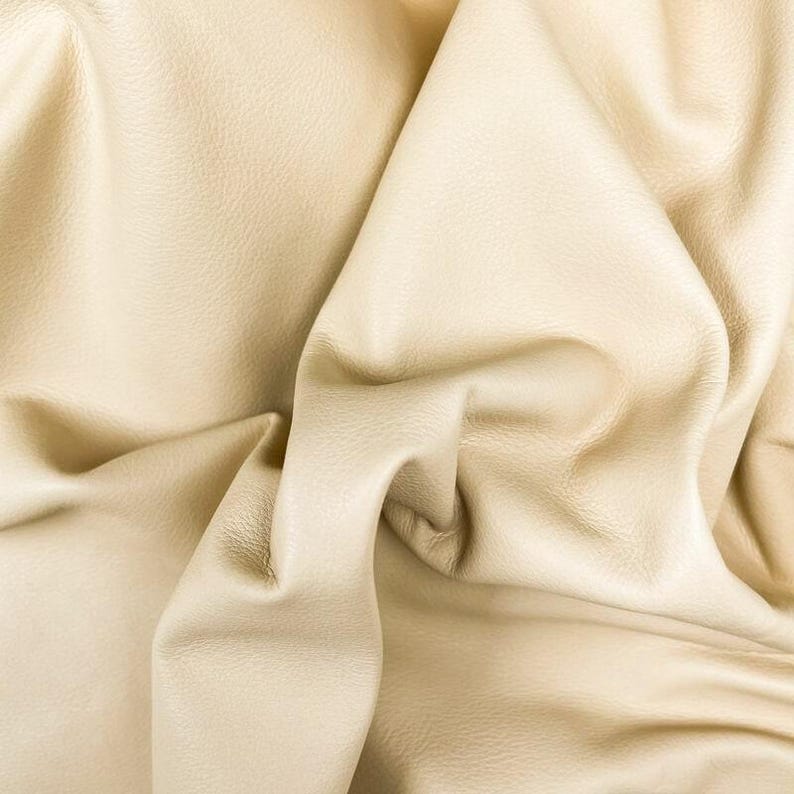 Beige Thin Real Leather Hides Aniline Leather The Most Natural Fabric Highest Quality Grade PISTACHIO SHEL 1118 / 0.5 mm/ 1.25 oz image 8