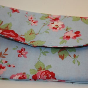 Cath Kidston Blue Vintage Rose Large Pleated Pouch