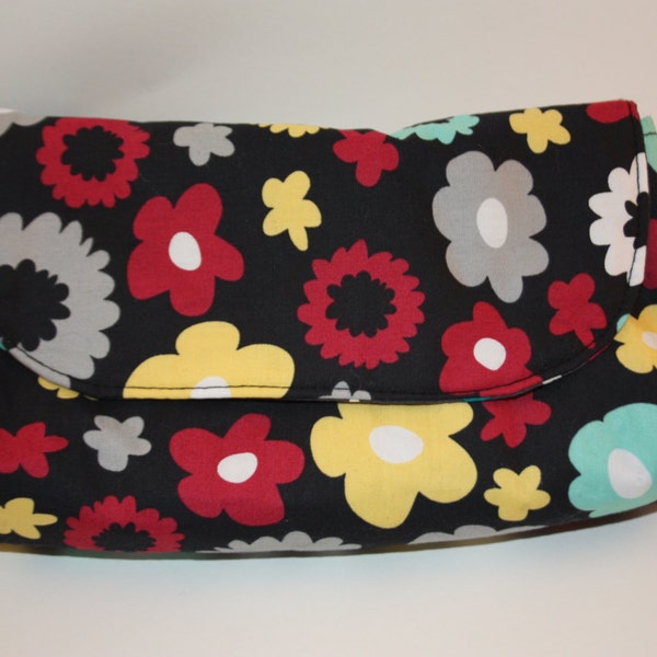 Modern Flowers Large Curvy Clutch