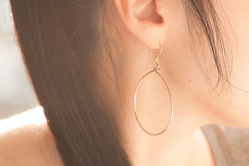 Handmade Gold Filled Medium Teardrop Earrings image 1