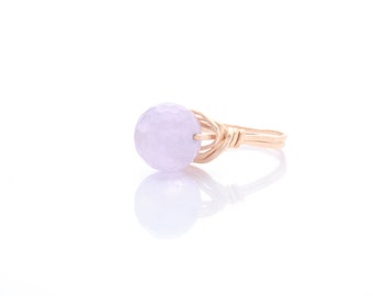 Gold Filled Wire Wrapped Ring with Amethyst