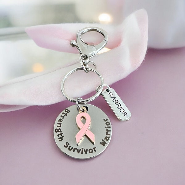 Breast Cancer Warrior Keychain, Survivor Keychain, Warrior Keychain, Awareness Keychain, Cancer Survivor Keychain, Breast Cancer Awareness