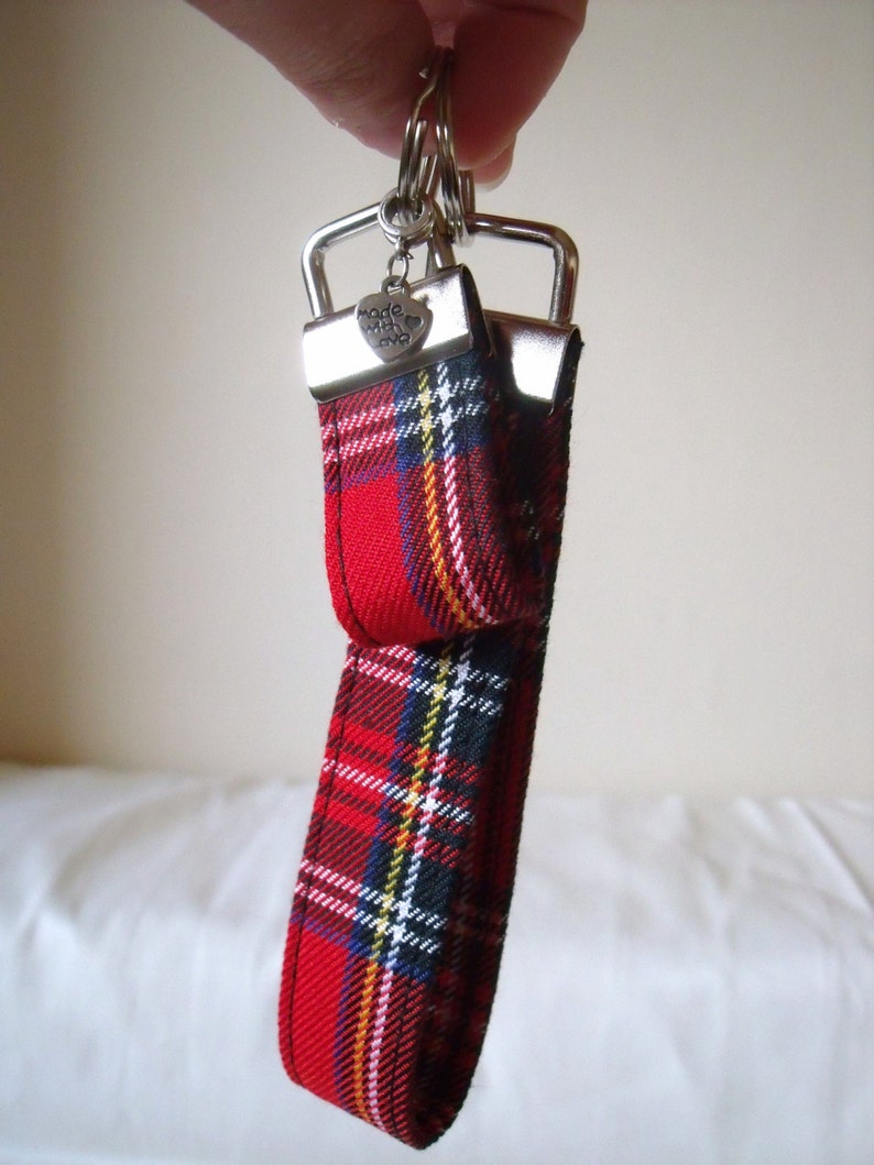 Tartan Keyfob / Wrist strap / Keyring in Royal Stewart Wool Etsy